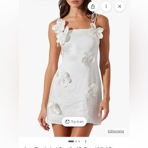 Astr Ivory Satin Dress